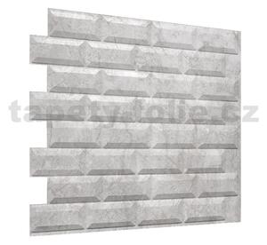 Obkladové panely 3D PVC 11043, cena za kus, rozměr 595 x 560 mm, METRO 3D SILVER, IMPOL TRADE