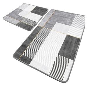 Šedé koupelnové předložky v sadě 2 ks 60x100 cm Pendor – Foutastic