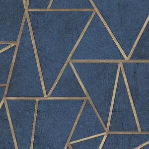 Vliesové tapety na zeď IMPOL G.D. EP3704, rozměr 10,05 m x 0,53 m, SOHO modré se zlatými švy, GRANDECO