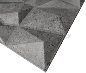 3D panel 0042, cena za kus, rozměr 50 cm x 50 cm, DIAMANT BETON tmavě šedý, IMPOL TRADE