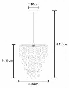 TOOLIGHT - Křišťálová závěsná stropní lampa Glamour