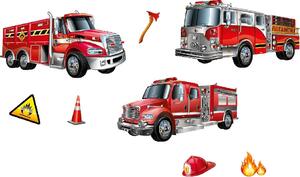 3D samolepky hasičská vozidla SLK-1056 rozměr 41 x 29 cm IMPOL TRADE
