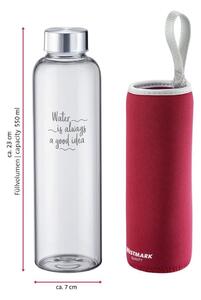 Červená cestovní skleněno-silikonová lahev 550 ml Viva – Westmark