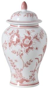 Váza s víkem SEWILLA Porcelán 38 cm Červená/Bílá