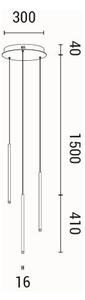 LED Lustr na lanku CASCADE LED/6W/230V 3000K pr. 30 cm
