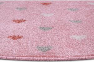 Růžový dětský koberec ø 100 cm Little Hearts – Hanse Home