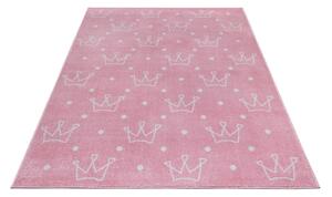Růžový dětský koberec 120x170 cm Crowns – Hanse Home
