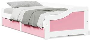 Válenda se 2 zásuvkami bez matrace bílá a růžová IRUN 90x200 cm 3314681