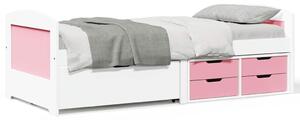 Válenda se 5 zásuvkami bez matrace bílá a růžová IRUN 90x200 cm 3314683