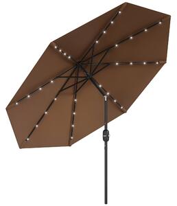 Outsunny Zahradní Slunečník Ø265 cm s 32 Solárními LED Světly | Aosom