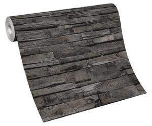 Vliesové tapety na zeď Imitations 2 10181-15, rozměr 10,05 m x 0,53 m, 3D dřevo černohnědé, Erismann