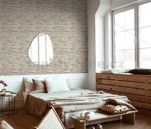 Vliesové tapety na zeď Imitations 2 10181-02, rozměr 10,05 m x 0,53 m, 3D dřevo světle hnědé, Erismann