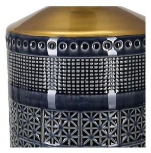 Šedo-krémová keramická stolní lampa s textilním stínidlem (výška 55 cm) Graphs Dark – Mauro Ferretti