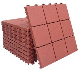 Terasové dlaždice - 10 ks - červené | 30,5x30,5 cm