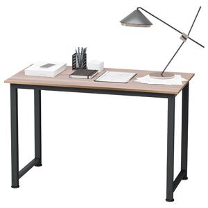HOMCOM Moderní pracovní stůl se ocelovým rámem a nastavitelnými nohami pro domácí kancelář 120x60x76 cm Černý | Aosom