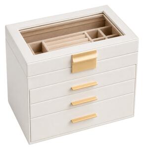 Šperkovnice ELEGANT CASE 25,1x21,5x15,3 cm z eko kůže, béžová