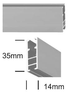 URBÁNEK Tyč s drážkou SQ satin stříbrná - 120 cm