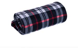 Deka Fleece karo černá 150x200cm TiaHome