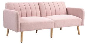 HOMCOM Moderní Rozkládací Dvousedací Pohovka 173x75x73 cm - Růžová | Aosom