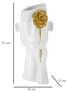 Bílá váza z polyresinu 27 cm Fiore – Mauro Ferretti