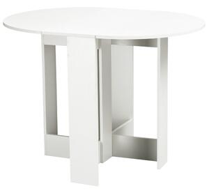 Skládací jídelní stůl HOMCOM s 2 sklápěcími křídly, skládací stůl pro 2-4 osoby 104x76x73,7 cm Bílý | Aosom