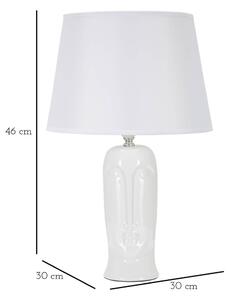 Bílá keramická stolní lampa s textilním stínidlem (výška 46 cm) Statua – Mauro Ferretti
