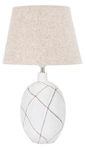 Stolní lampa s textilním stínidlem v bílo-krémové barvě (výška 60 cm) Lines – Mauro Ferretti