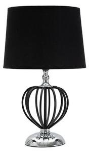 Stolní lampa s textilním stínidlem v černo-stříbrné barvě (výška 44,5 cm) Darky – Mauro Ferretti
