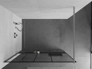 Mexen Kioto+, sprchová zástěna s poličkou a držákem na ručníky 70 x 200 cm, 8mm čiré sklo vzor černý, chromový profil, 800-070-121-01-78