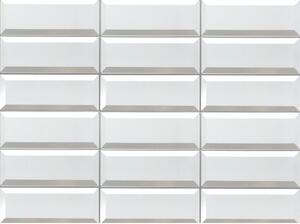 Obkladové panely 3D PVC 06, cena za kus, rozměr 440 x 580 mm, obklad bílý s šedou spárou, IMPOL TRADE