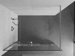 Mexen Kioto+, sprchová zástěna s poličkou a držákem na ručníky 70 x 200 cm, 8mm čiré sklo vzor bílý, chromový profil, 800-070-121-01-85