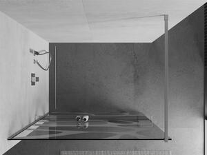 Mexen Kioto+, sprchová zástěna s poličkou a držákem na ručníky 70 x 200 cm, 8mm čiré sklo vzor bílý, chromový profil, 800-070-121-01-97