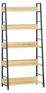 HOMCOM Knihovna 5-úrovňová s kovovým rámem, nosnost 25 kg, 70x35x149,5 cm | Aosom