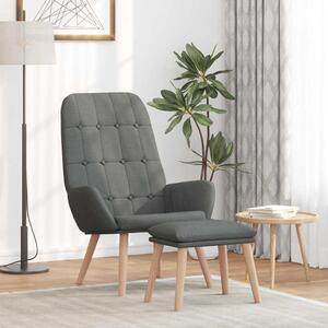 Relaxační křeslo s podnožkou tmavě šedé textil 3315150