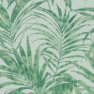 Vliesové tapety na zeď Ivy 82273, palmové listy zelené na zeleném podkladu, rozměr 10,05 m x 0,53 m, NOVAMUR 6803-60