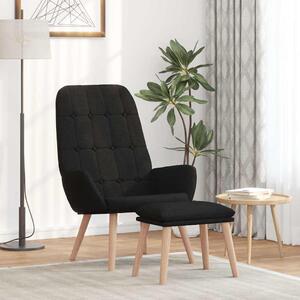 Relaxační křeslo s podnožkou černé textil 3315153