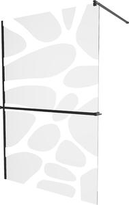 MEXEN - Kioto+ zástěna sprchová s poličkou a držákem na ručníky, 70 x 200 cm, transparentní/bílá 8 mm, černá - 800-070-121-70-97