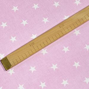 Goldea bavlněné plátno - bílé hvězdičky na růžovém 160 cm