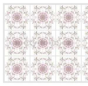 Obkladové panely 3D PVC TP10016508, cena za kus, rozměr 960 x 480 mm, mozaika s růžovými ornamenty, GRACE