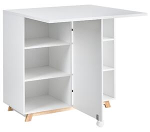 Skříňka se stolkem FLOMOT Bílá 80 cm 40/80 cm Skládací