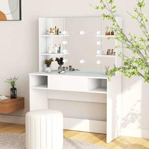 Kosmetický stolek s LED světly 100 x 40 x 135 cm MDF bílý 331538