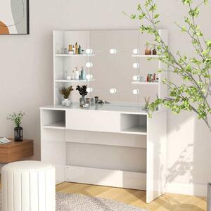 Kosmetický stolek s LED světly 100x40x135 cm MDF zářivě bílý 331539