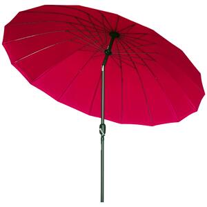 Terasa slunečník Outsunny Ø250 cm s naklápěním, 18 tyčí a kličkou, voděodolný slunečník pro terasu | Aosom