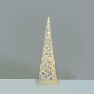 ACA Lighting bílý + stříbrný kuželový strom 30 mini WW LED na baterie 3xAA, IP20 pr.17x60cm X11301118