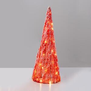 ACA Lighting červený dekorační kuželový strom 20 mini WW LED na baterie 3xAA, IP20 pr.18.5x50cm X112011331
