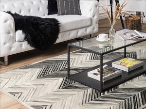 Kožený koberec 160 x 230 cm šedý AYTEPE