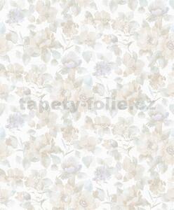 Vliesové tapety na zeď Charisma 10250-09, rozměr 10,05 m x 0,53 m, květy na krémově bílém podkladu, Erismann