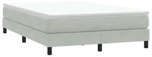 Postel Box Spring bez matrace světle šedá 140x210 cm samet 3315825