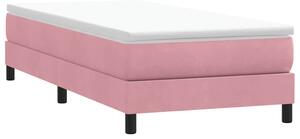 Postel Box Spring bez matrace růžová 100x210 cm samet 3315818