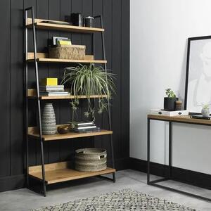 LivinHill Knihovna Indus 90 cm z masivu dub přírodní/grafit